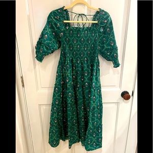NWOT Hill House Nelsi Nap Dress Emerald Trellis size Small